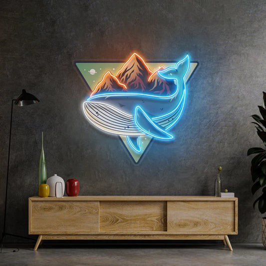 Whale and Mountain Neon Art LED Neon Sign Light Neon