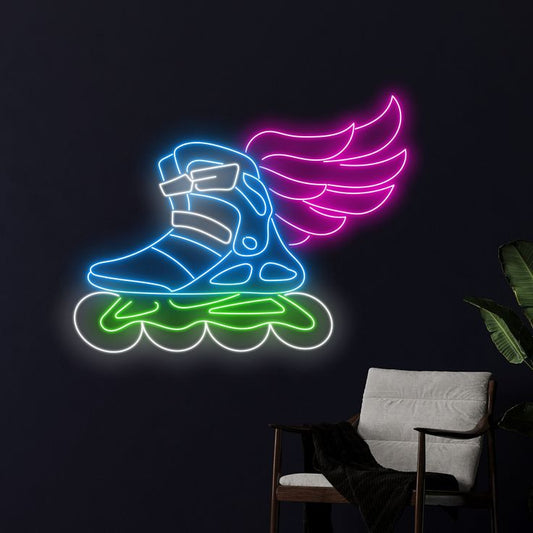 Winged Skates LED Neon Sign Light Neon