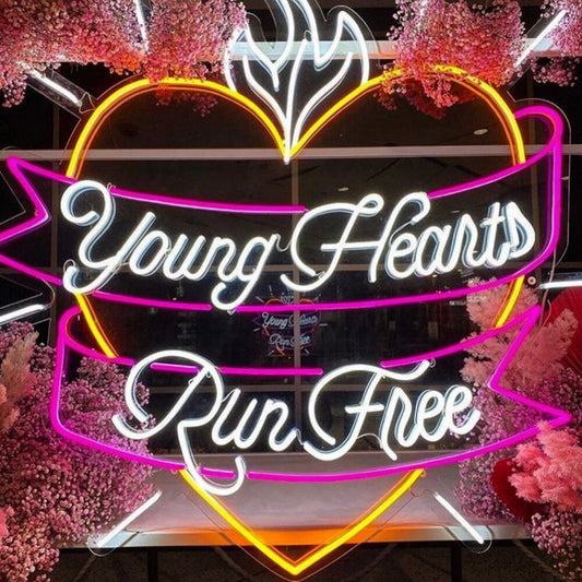 Young Hearts Run Free LED Neon Sign Light Neon
