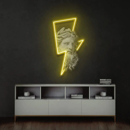 Zeus and Lightning Neon Art LED Neon Sign Light Neon