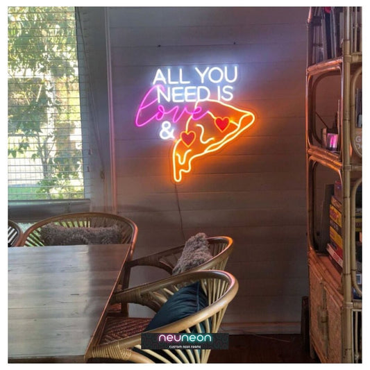 All You Need Is Love And Pizza LED Neon Sign Light Neon