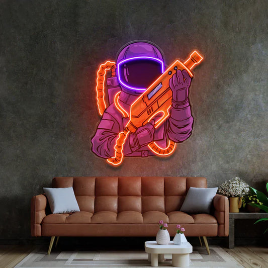 Armed Astronaut Neon Art LED Neon Sign Light Neon