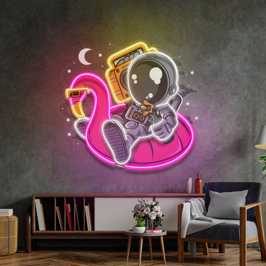 Astronaut Flamingo Balon Neon Art LED Neon Sign Light Neon