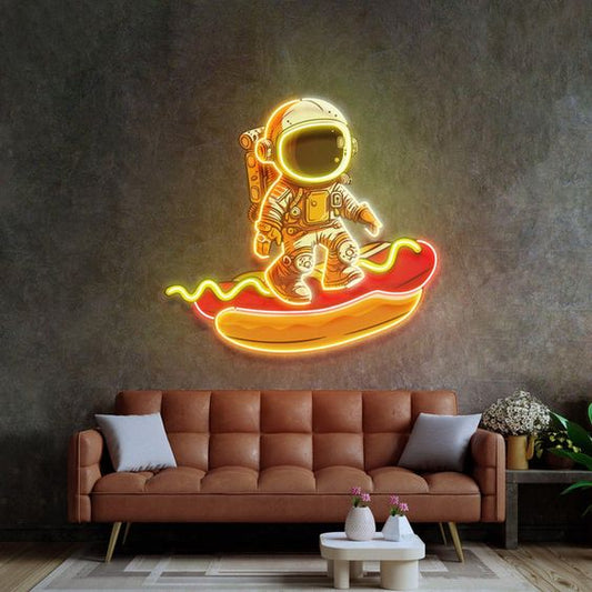 Astronaut Hot Dog LED Neon Sign Light Neon