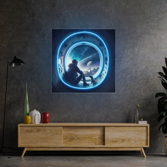 Astronaut in Spacecraft Neon Art LED Neon Sign Light Neon