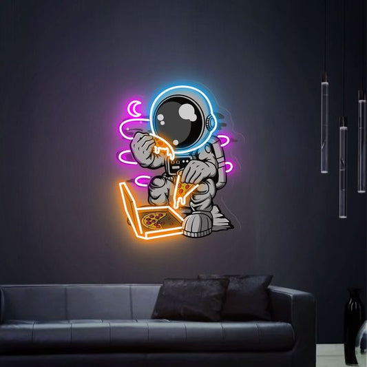 Astronaut Pizza LED Neon Sign Light Neon
