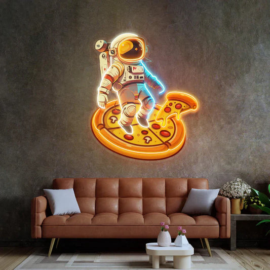 Astronaut Pizza Neon Art LED Neon Sign Light Neon