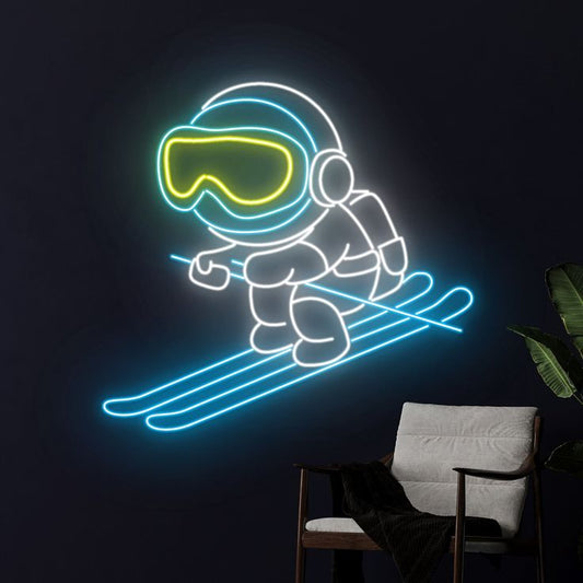 Astronaut skiing LED Neon Sign Light Neon
