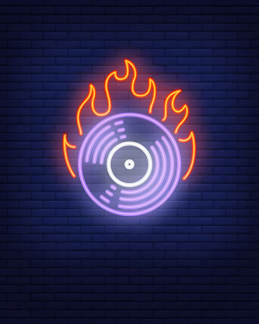 Burning Vinyl Disc LED Neon Sign Light Neon