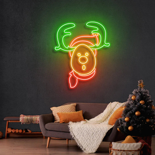 Bewildered Deer New Year's Eve LED Neon Sign Light Neon