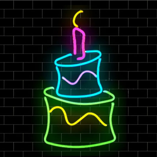 Birthday Cake LED Neon Sign Light Neon