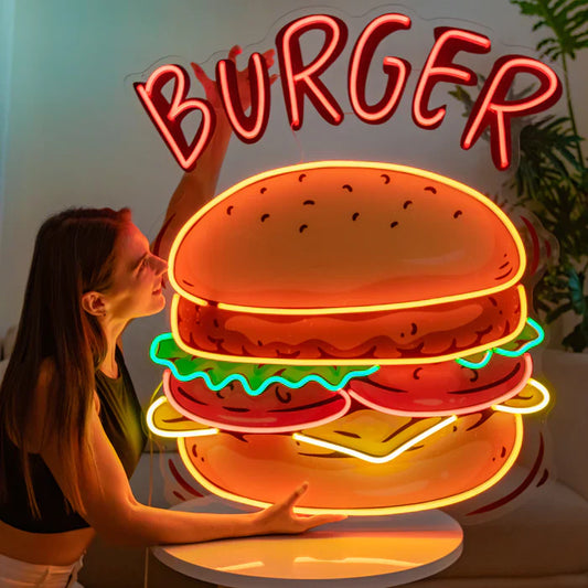 Burger Neon Art LED Neon Sign Light Neon