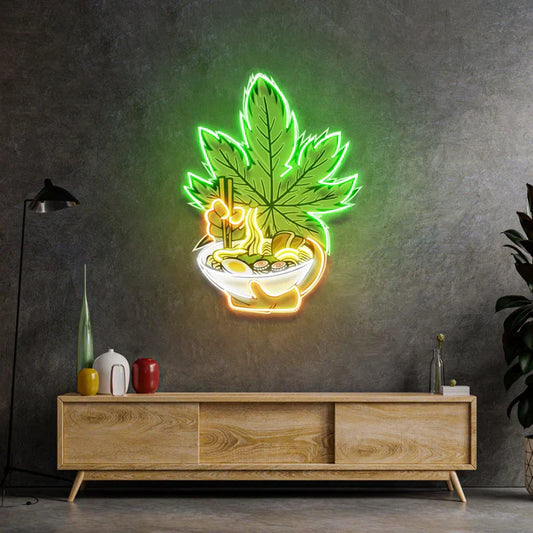 Cannabis Ramen Eats Neon Art LED Neon Sign Light Neon