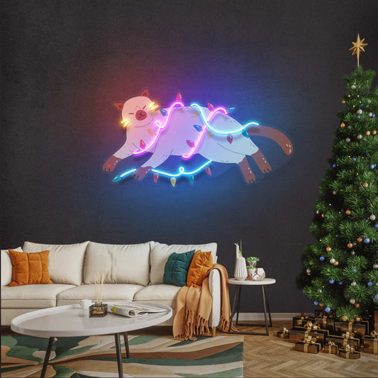 Chill Cat New Year LED Neon Sign Light Neon