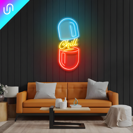 Chill Red and Blue Pill Neon Art LED Neon Sign Light Neon