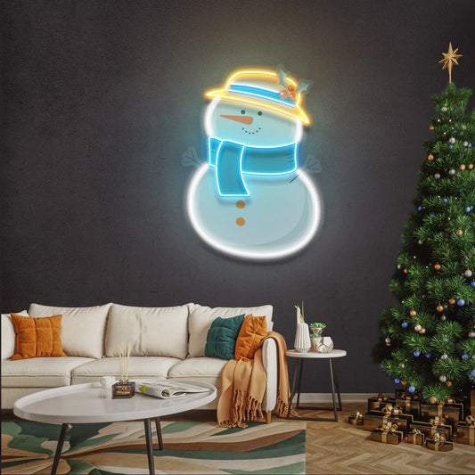 Chubby Snowman New Year LED Neon Sign Light Neon