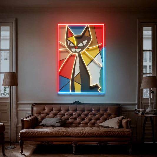 Colourful Abstract Cat Neon Art LED Neon Sign Light Neon