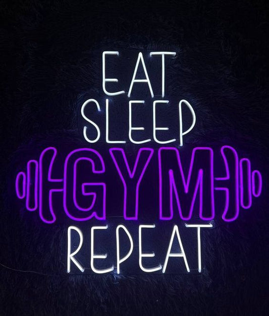 Eat Sleep GYM Repeat LED Neon Sign Light Neon