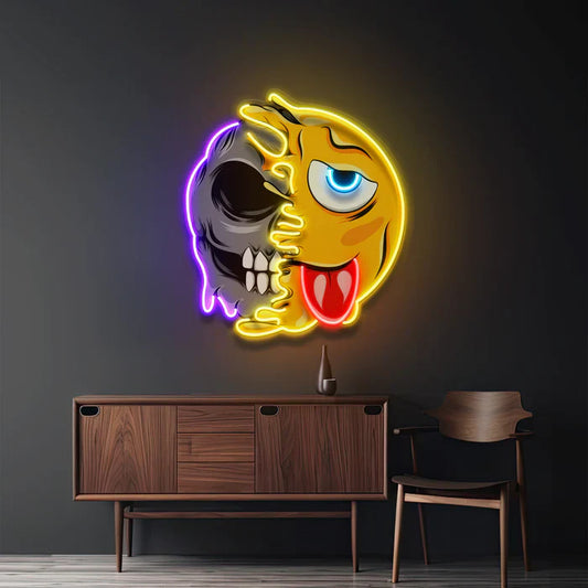 Emoji Skull Neon Art LED Neon Sign Light Neon