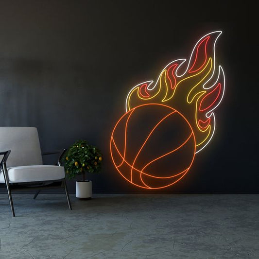 Flammable Basketball LED Neon Sign Light Neon