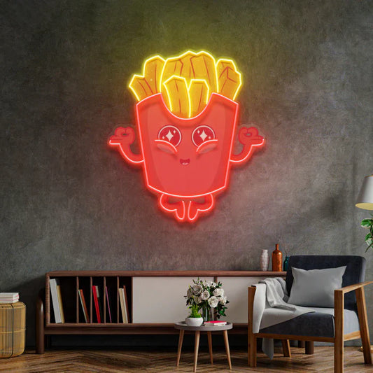 French Fries Neon Art LED Neon Sign Light Neon