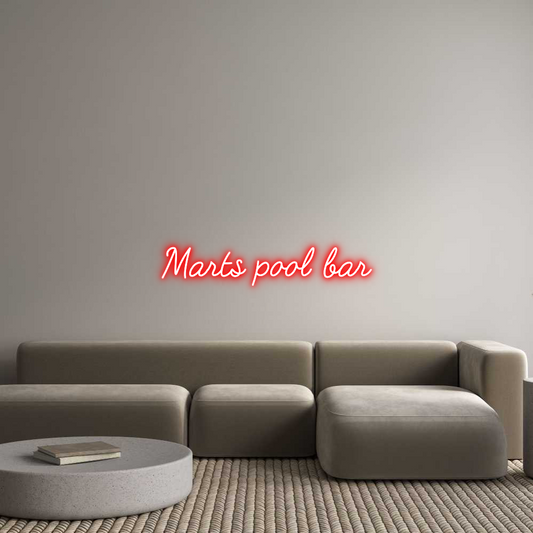 Custom Neon: Marts pool bar