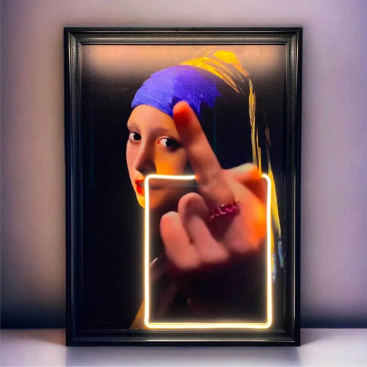 The Girl With The Pearl Earring Neon Led Canvas