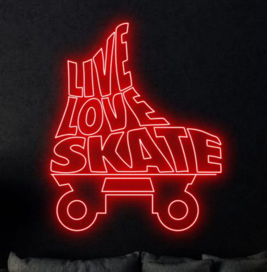 Live Love Skate Patents LED Neon Sign Light Neon