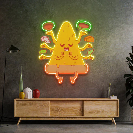 Meditating Pizza Neon Art LED Neon Sign Light Neon