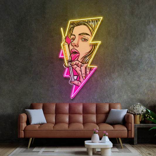 Needle and Woman Neon Art LED Neon Sign Light Neon