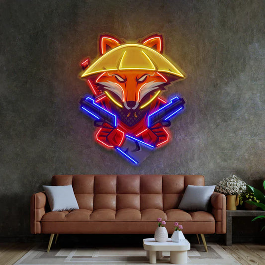Neon Art with Armed Samurai Tikli LED Neon Sign Light Neon