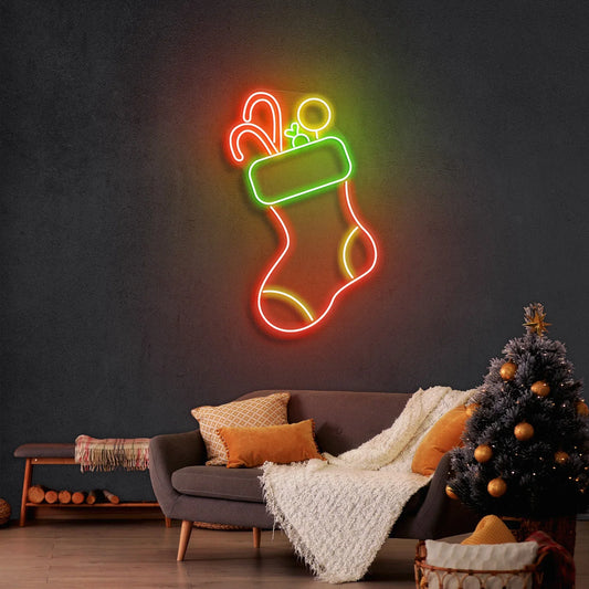 New Year's candy in socks LED Neon Sign Light Neon