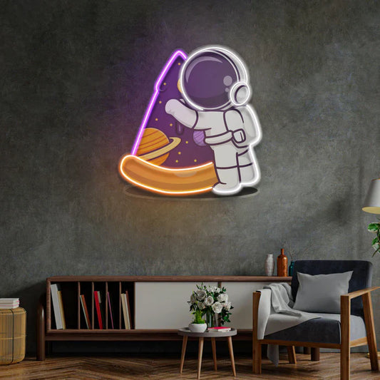 Pizza Astronaut Neon Art LED Neon Sign Light Neon