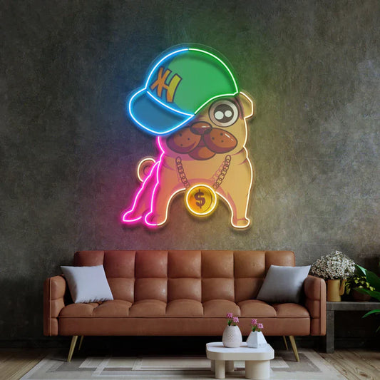 Rapper Pug Neon Art LED Neon Sign Light Neon