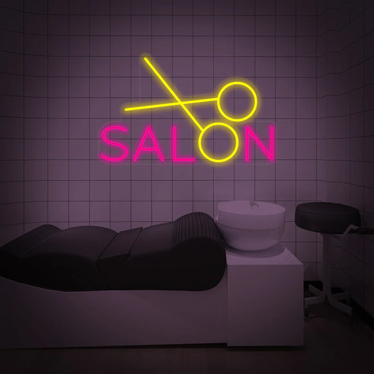 Salon and Scissors Hairdresser LED Neon Sign Light Neon