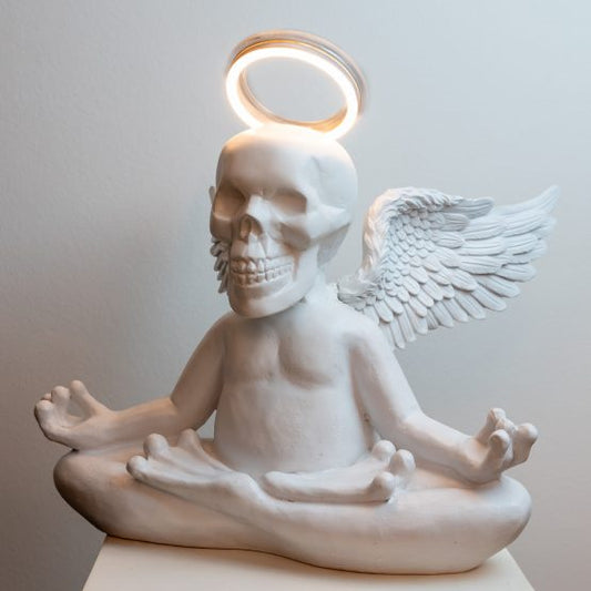 Winged Skull Yoga Lighted Sculpture