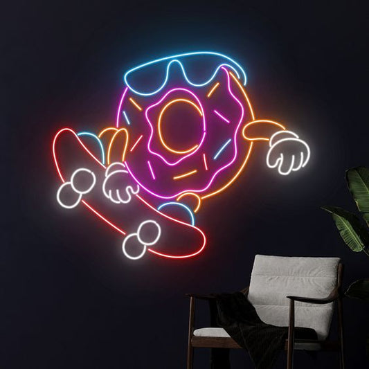 Skateboard and Air Donut LED Neon Sign Light Neon