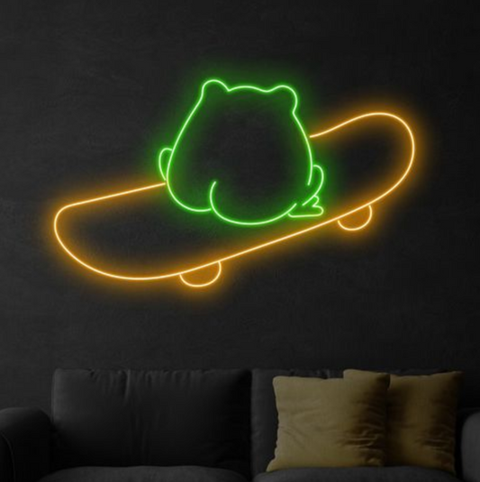 Skateboard and Frog LED Neon Sign Light Neon