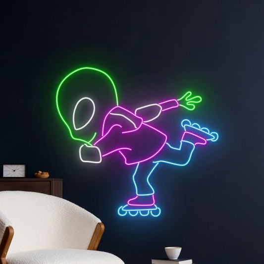 Skating Alien LED Neon Sign Light Neon