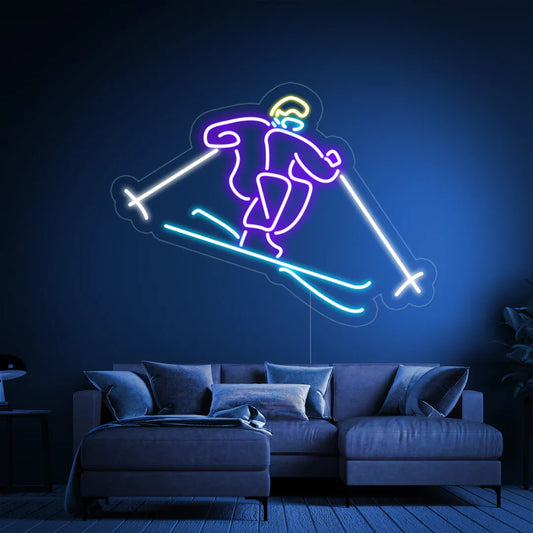 Skiing Man LED Neon Sign Light Neon