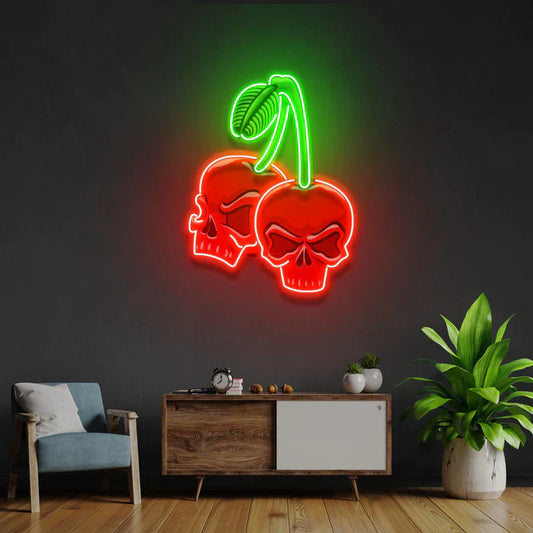 Skull Cherry Neon Art LED Neon Sign Light Neon