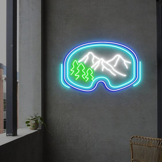 Snow Goggles and Landscape LED Neon Sign Light Neon