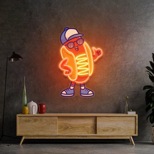 Sporty Hot Dog Man Neon Art LED Neon Sign Light Neon