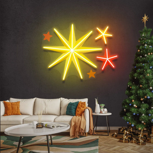 Stars Printed Christmas LED Neon Sign Light Neon
