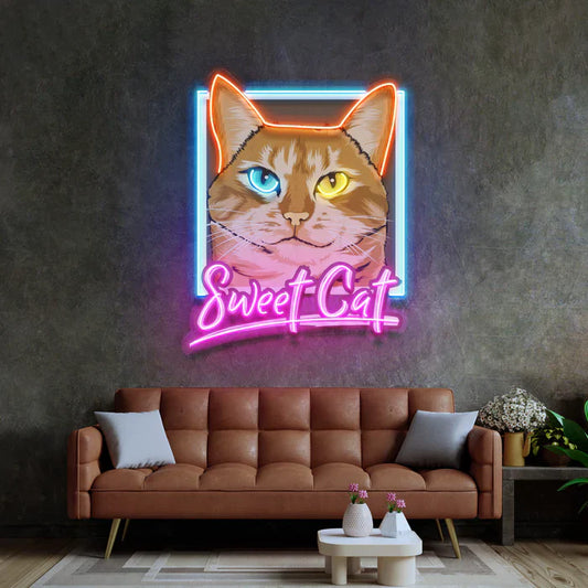Sweet Cat Heterochromic Cat Neon Art LED Neon Sign Light Neon