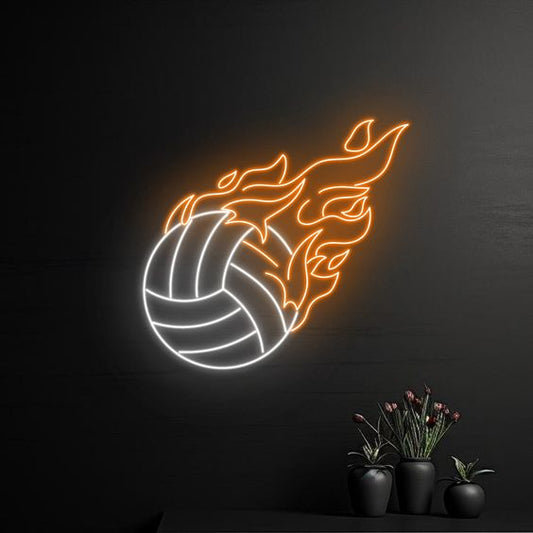 Volleyball on fire LED Neon Sign Light Neon