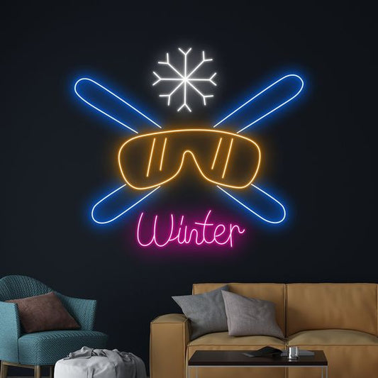 Winter Ski LED Neon Sign Light Neon