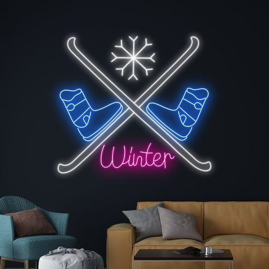Winter Ski LED Neon Sign Light Neon