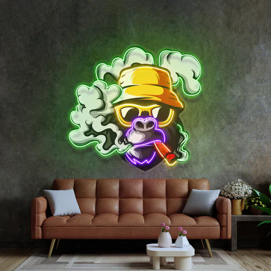 Yellow Hat Monkey Neon Art LED Neon Sign Light Neon